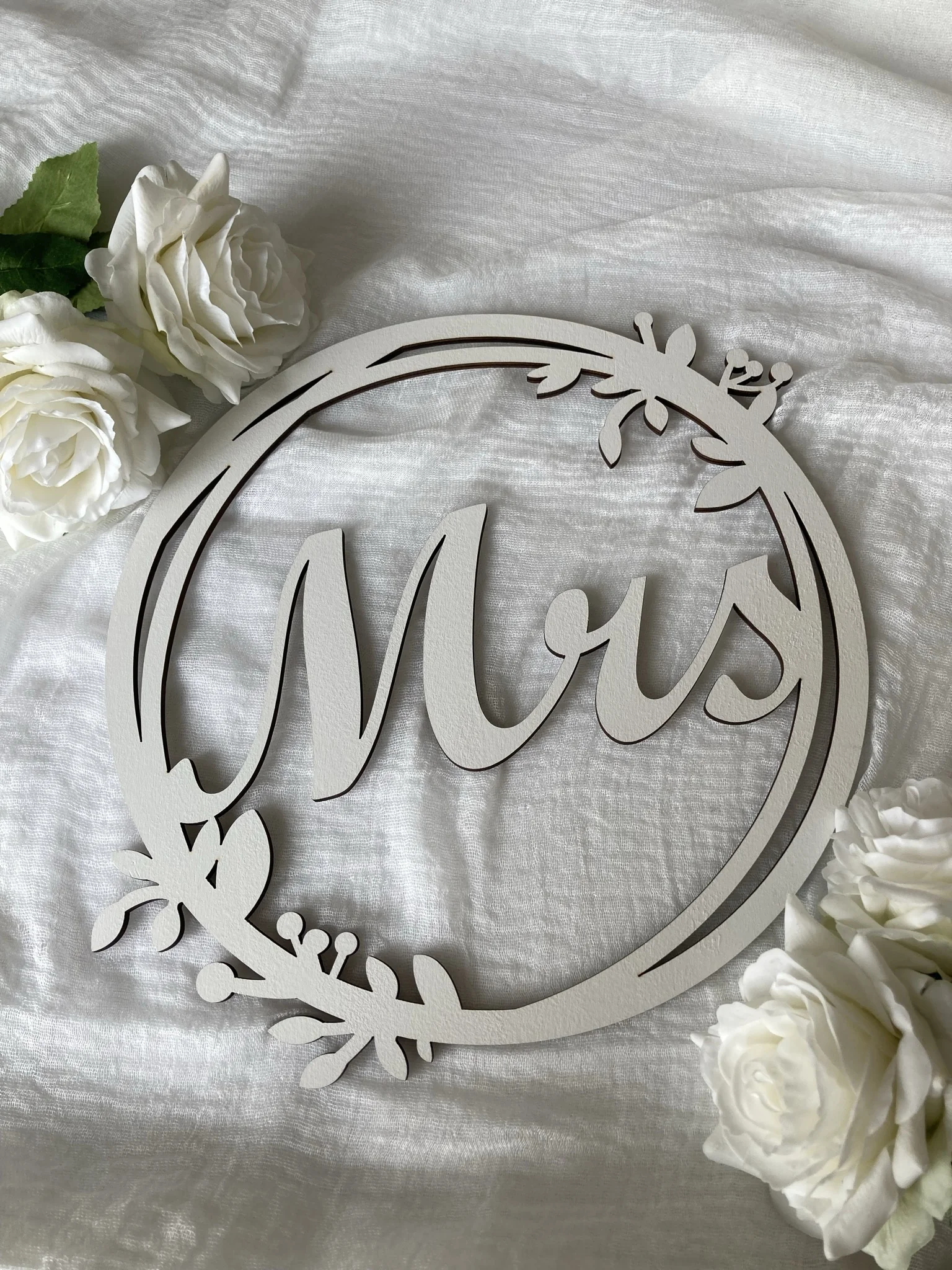 Holzschriftzug Mrs.