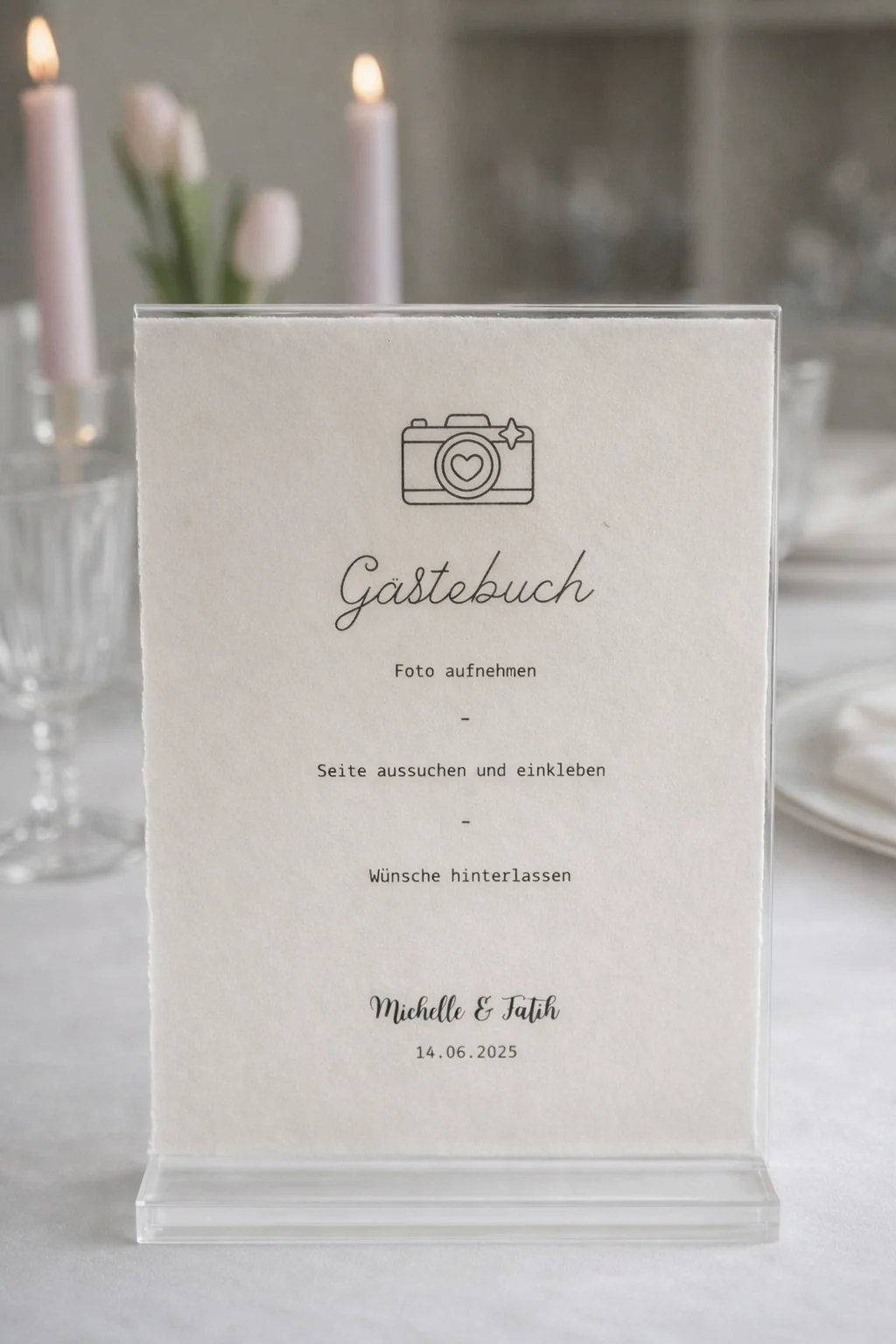Minimalistisches Gästebuchschild