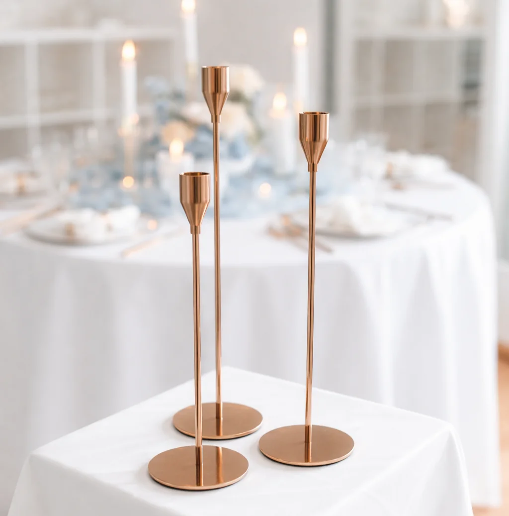Kerzenständer-Set, Roségold (3-teilig)